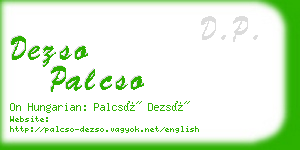 dezso palcso business card